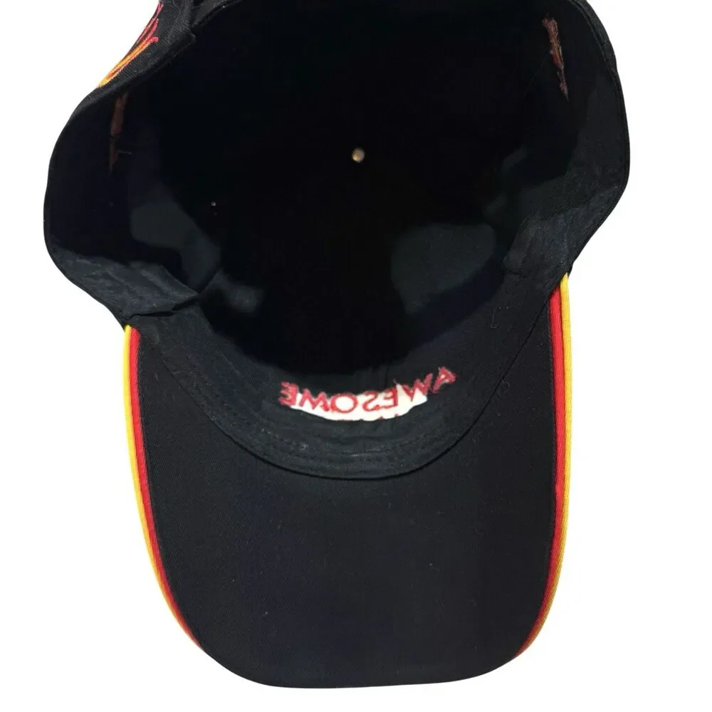 🔥 Awesome Grandpa Black Baseball Cap Red Flames Embroidered Adjustable‎